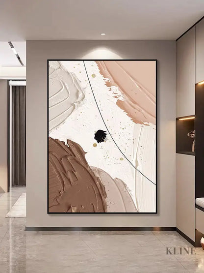 Pink and Brown Textured Painting - Hand Painting