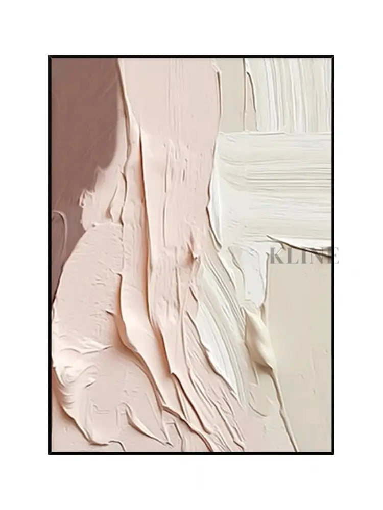 Pink Marshmellow Textured Painting - Hand Painting Canvas Wall Art
