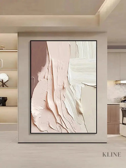 Pink Marshmellow Textured Painting - Hand Painting