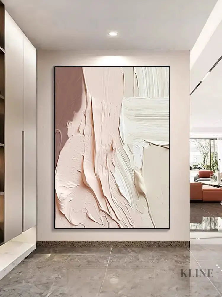 Pink Marshmellow Textured Painting - Hand Painting