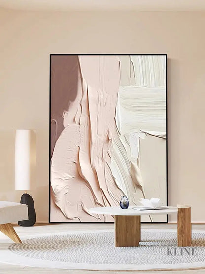 Pink Marshmellow Textured Painting - Hand Painting