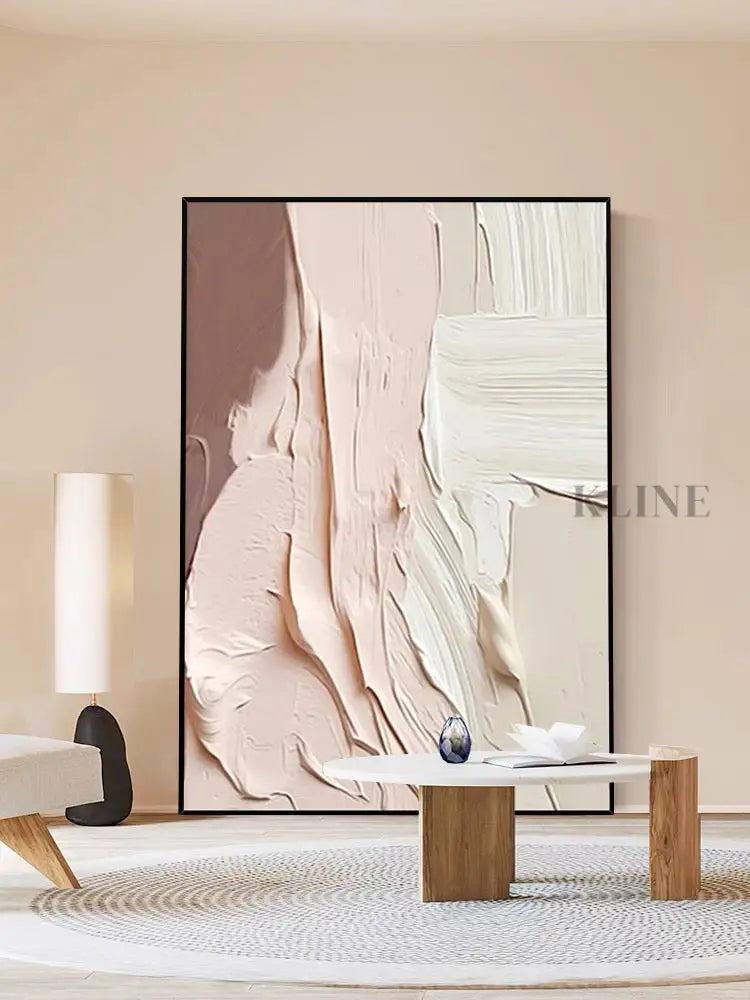 Pink Marshmellow Textured Painting - Hand Painting