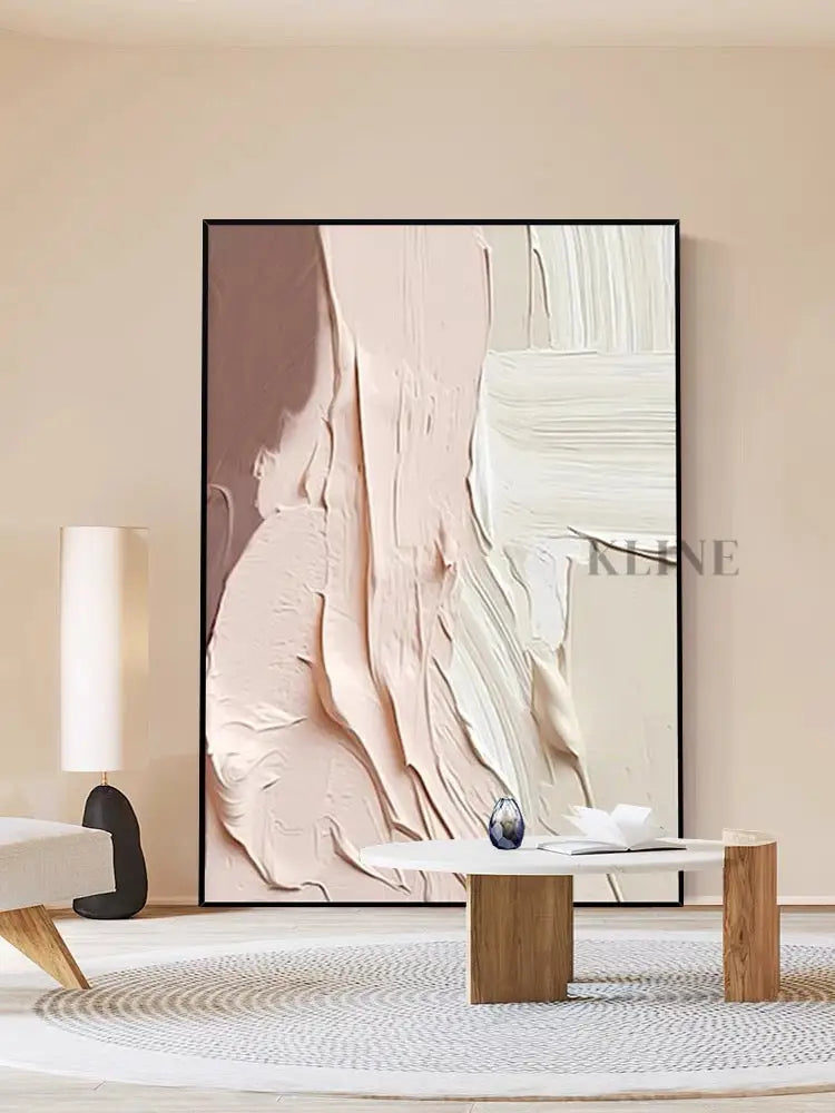 Pink Marshmellow Textured Painting - Hand Painting