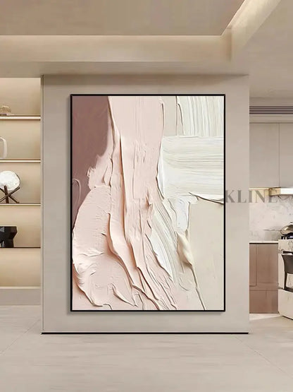 Pink Marshmellow Textured Painting - Hand Painting