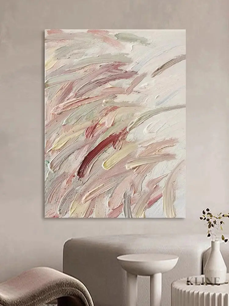 Pink Nature Textured Painting - Hand Painting 