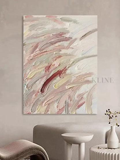 Pink Nature Textured Painting - Hand Painting