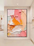 Pink Orange White Textured Wall Art - Hand Painting