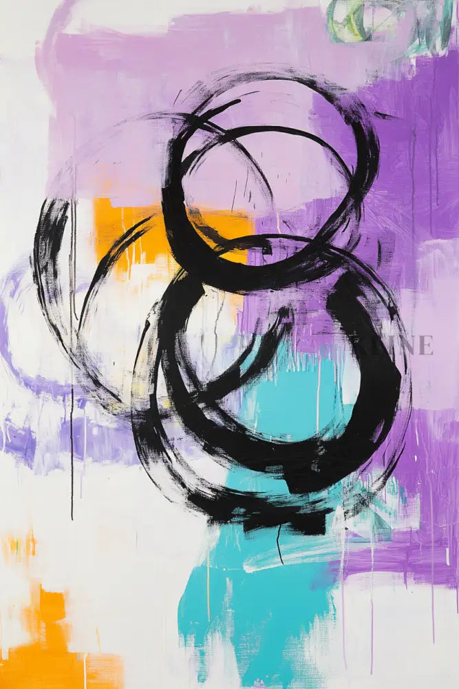 Playful Circles in Lavender - Hand Painting 