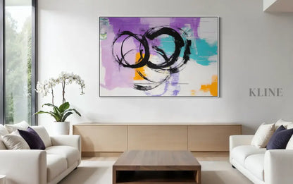 Playful Circles in Lavender - Hand Painting