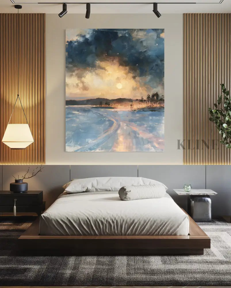 Pohjoinen Tie - Hand Painting Vertical Wall Art & Paintings