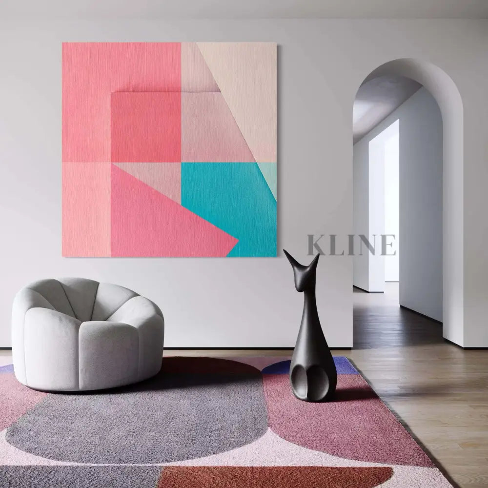 Pointy Waterfall 3 - Hand Painting Arte de la pared de la lona