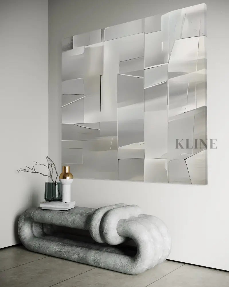Hand-painted wall art by Kline Collective® featuring polished lines, enhancing modern interiors with style. Canvas Wall Art