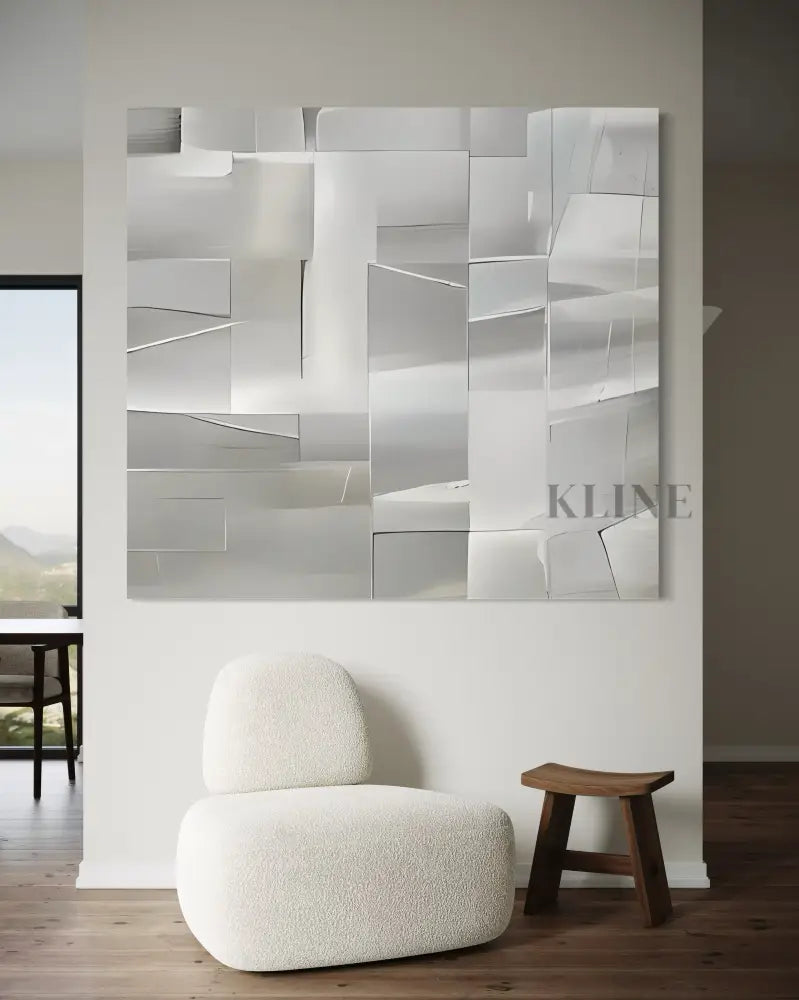 Polished Lines 3 hand-painted wall art by Kline Collective, elevating home spaces with non-toxic acrylic on canvas. Large Wall Art