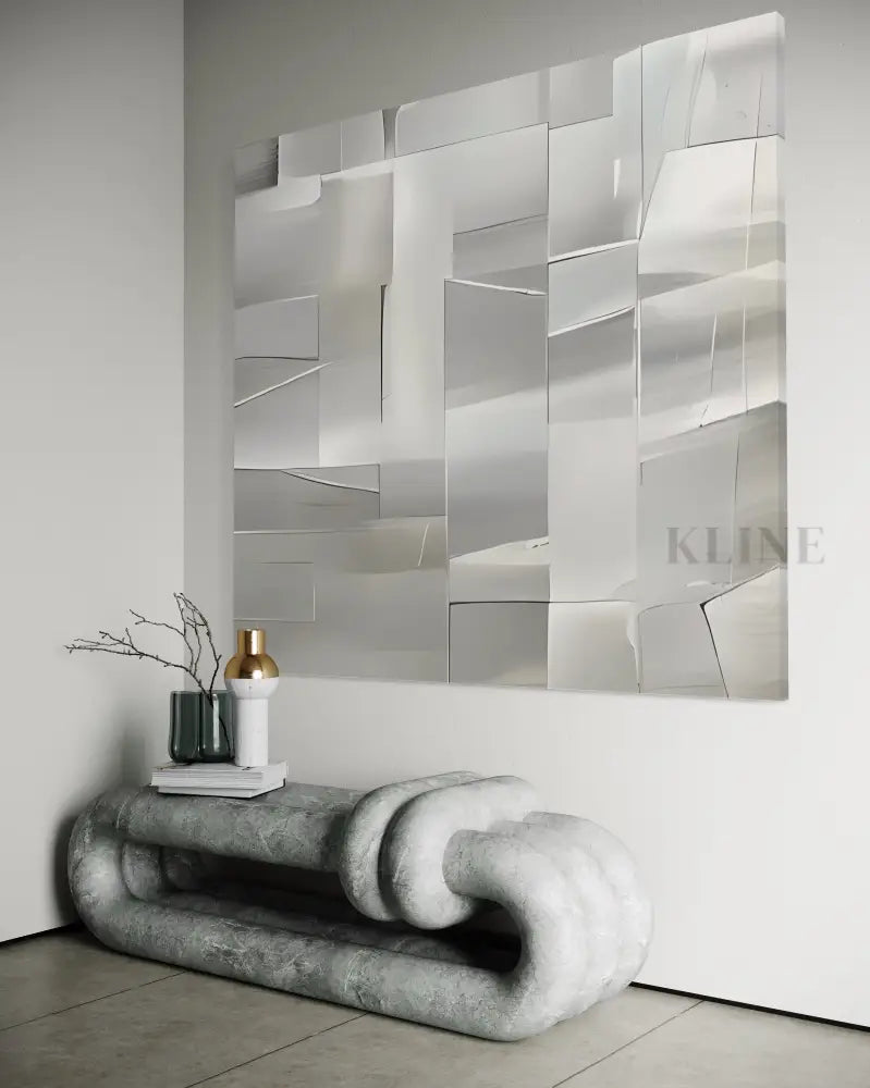 Hand-painted wall art by Kline Collective® featuring polished lines, enhancing modern interiors with style. Peintures d'art abstrait