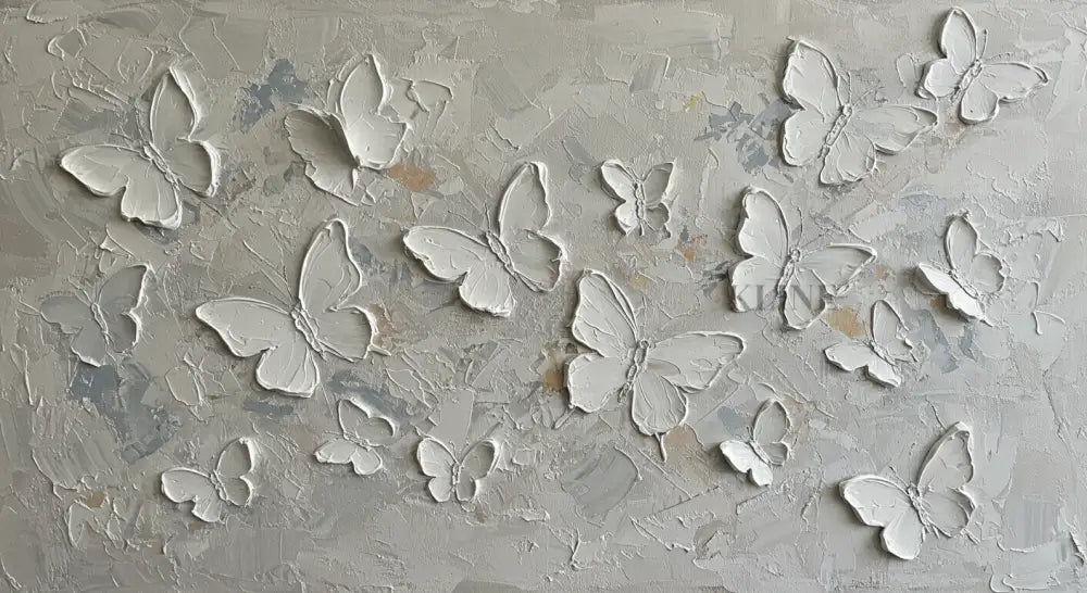 Porcelain Butterflies - Hand Painting Large Wall Art