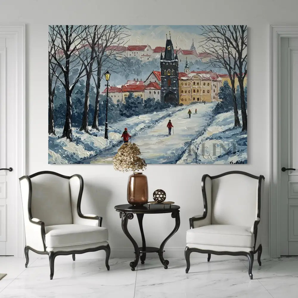 Prague Winter - Hand Painting