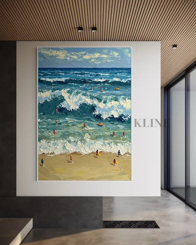 Praia da Marinha - Hand Painting Arte della parete della sala da pranzo