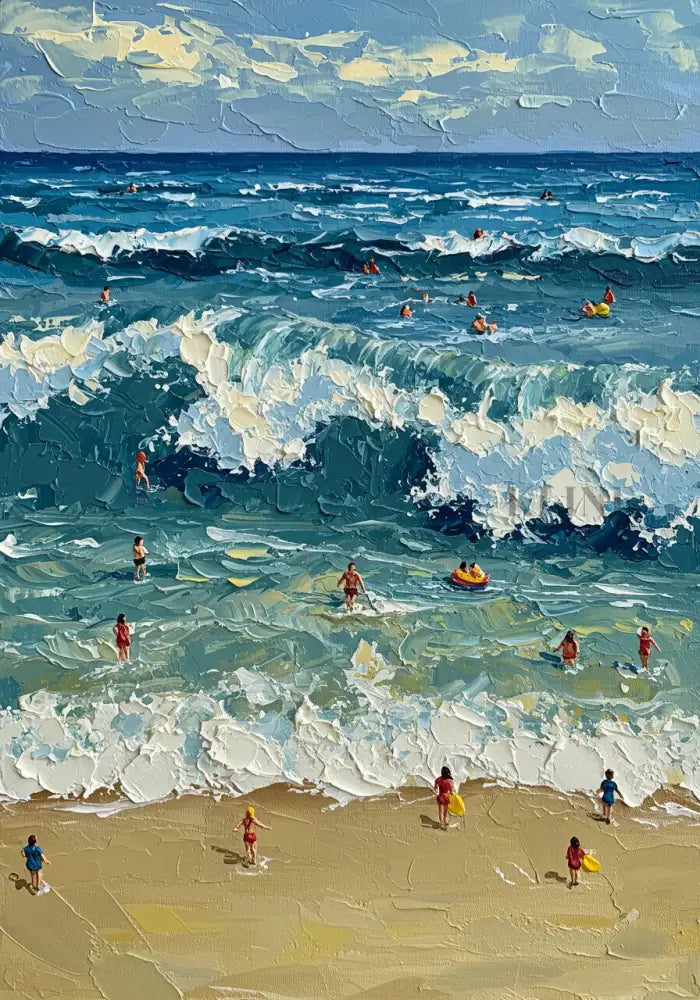 Praia da Marinha - Hand Painting Arte della parete della sala da pranzo