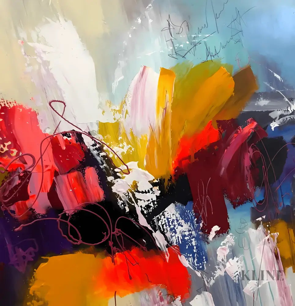 Hand-painted abstract wall art & 