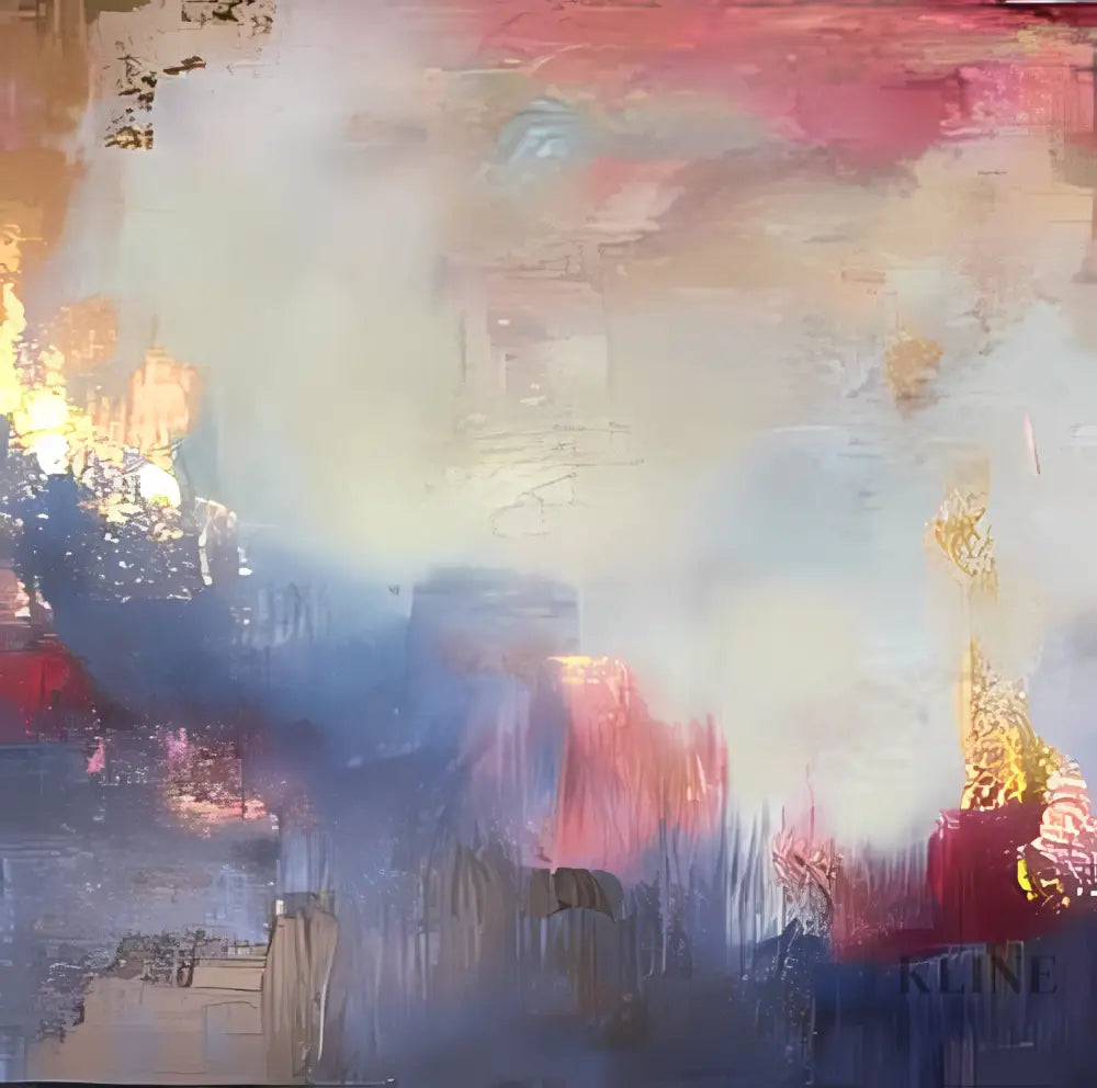 Abstract artwork in deep purple and gold hues, evoking luxury and elegance with dynamic light and texture. Meistverkaufte Gemälde