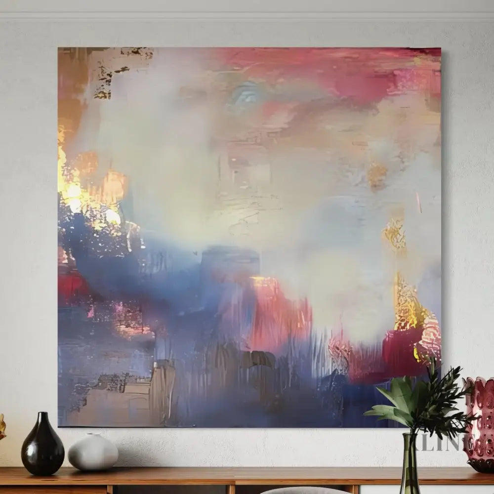 Purple Gold Flash abstract artwork featuring deep purple and gold accents, ideal for modern interior decor. Meistverkaufte Gemälde