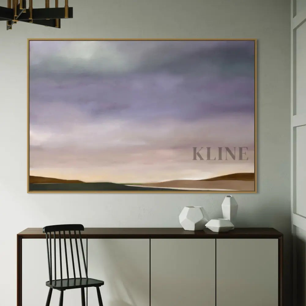 Purple Sky - Hand Painting Arte de la pared de la lona
