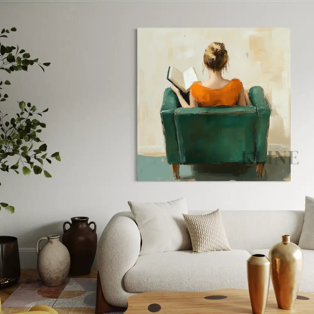 Quiet Reading Chair - Hand Painting 