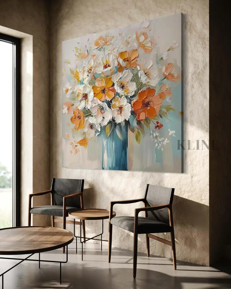 Radiance in Full Bloom artwork featuring vibrant florals by Amy Wu, enhancing modern interior decor with hopefulness.