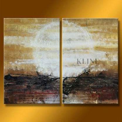 Radiant Solstice 2 Panel Art - Hand Painting