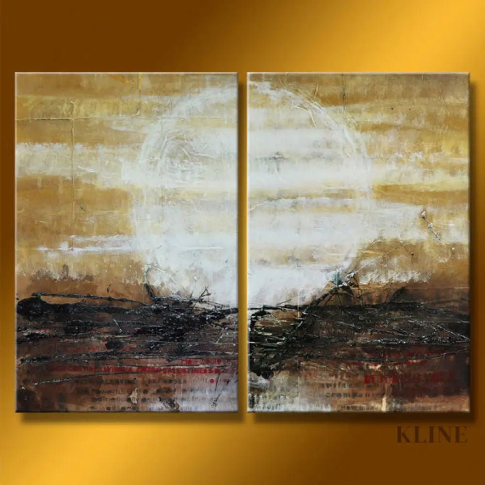 Radiant Solstice 2 Panel Art - Hand Painting