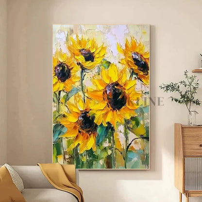 Radiant Sunflowers Painting - Hand Painting
