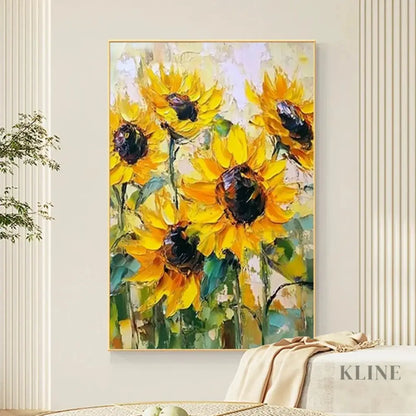 Radiant Sunflowers Painting - Hand Painting