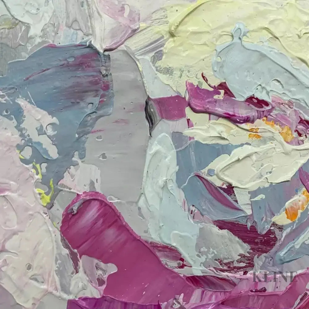 Radiate - Hand Painting Rosa Wandkunst