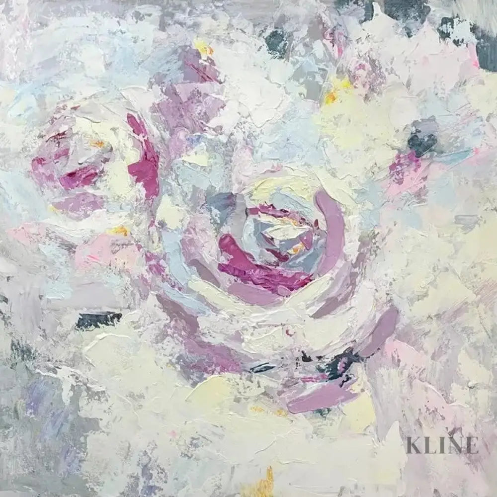 Radiate - Hand Painting Rosa Wandkunst