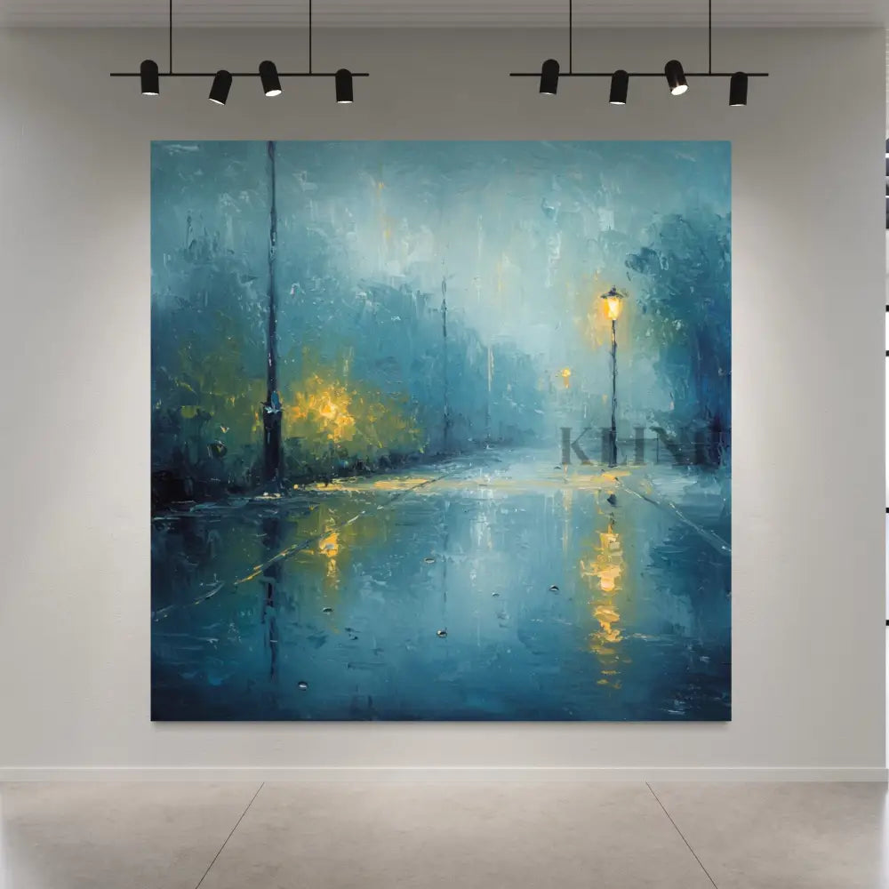 Rainy Street Serenade - Hand Painting