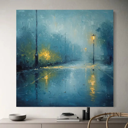 Rainy Street Serenade - Hand Painting