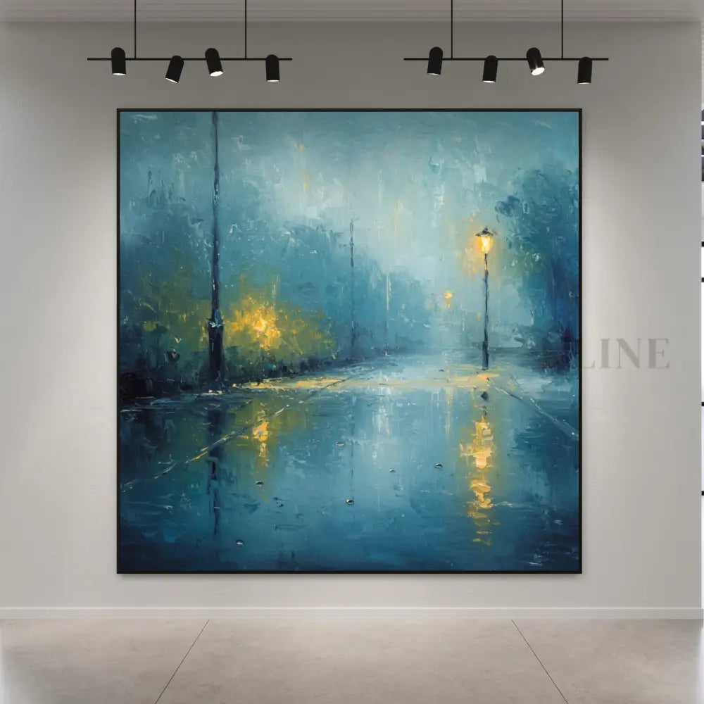 Rainy Street Serenade - Hand Painting
