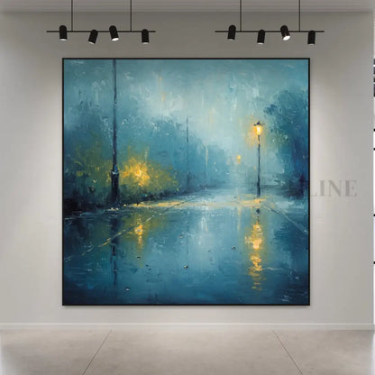 Rainy Street Serenade - Hand Painting