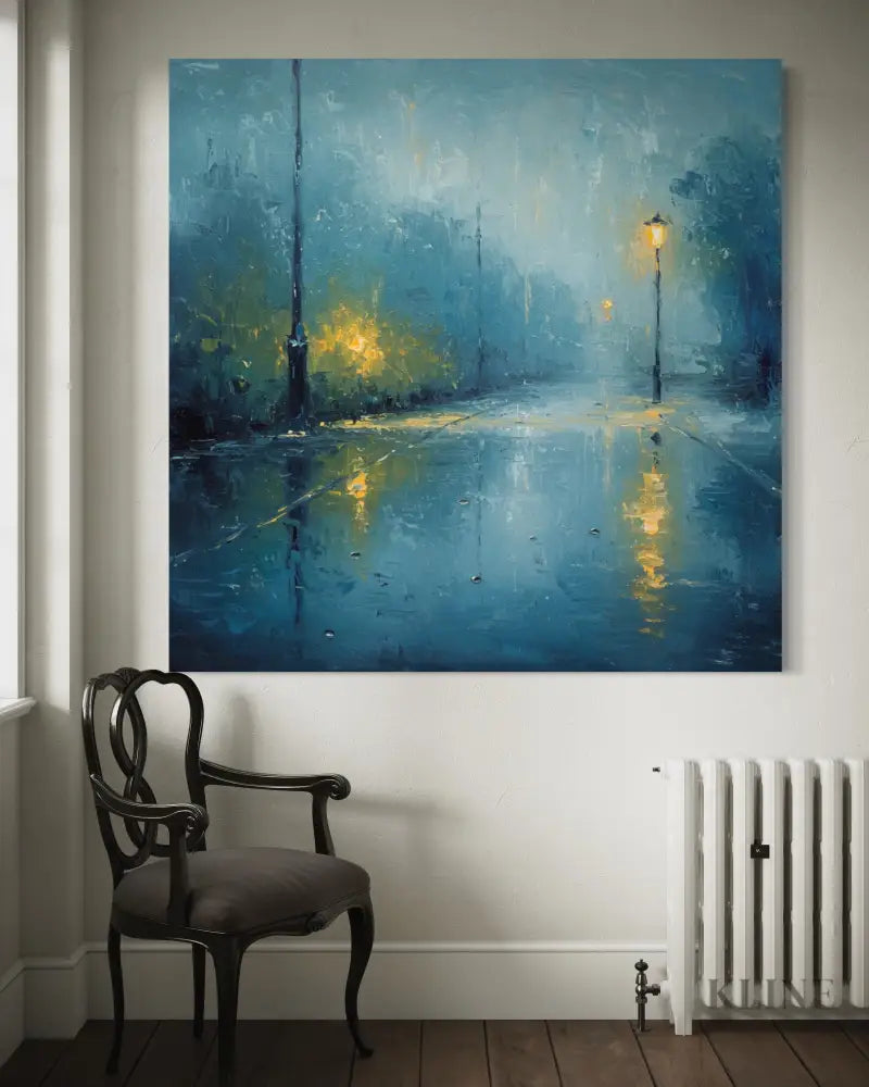 Rainy Street Serenade - Hand Painting
