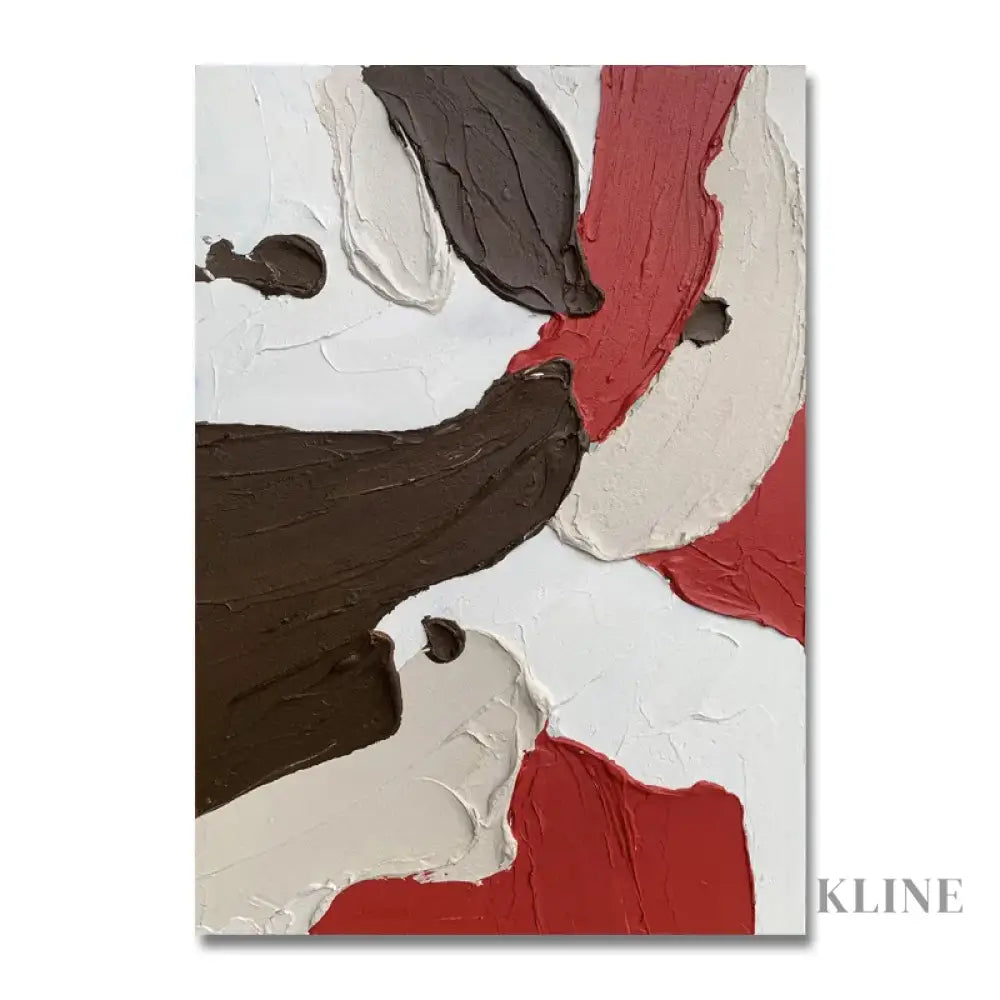 Red and Brown Textured Painting - Hand Painting