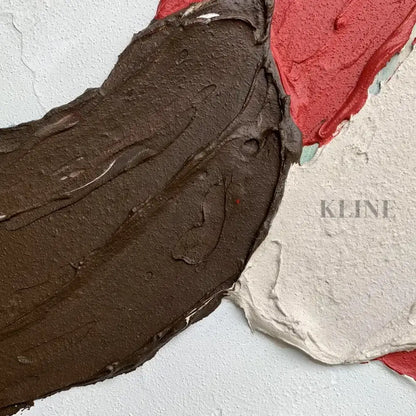 Red and Brown Textured Painting - Hand Painting
