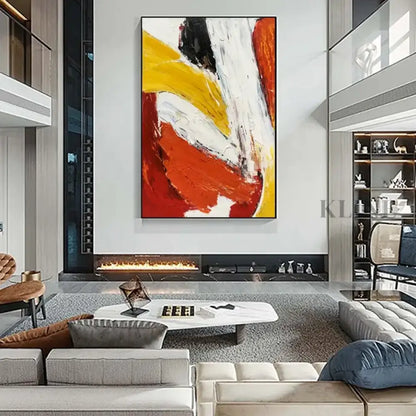 Red and Yellow Textured - Hand Painting