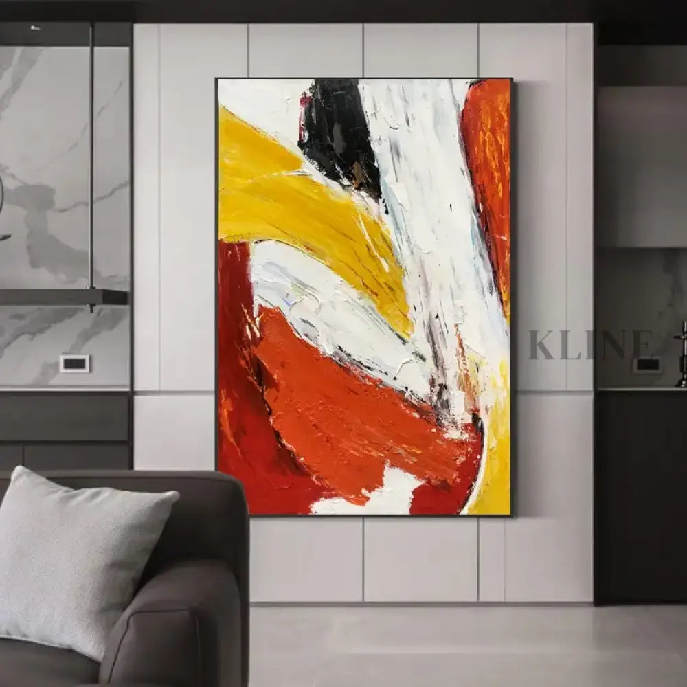 Red and Yellow Textured - Hand Painting