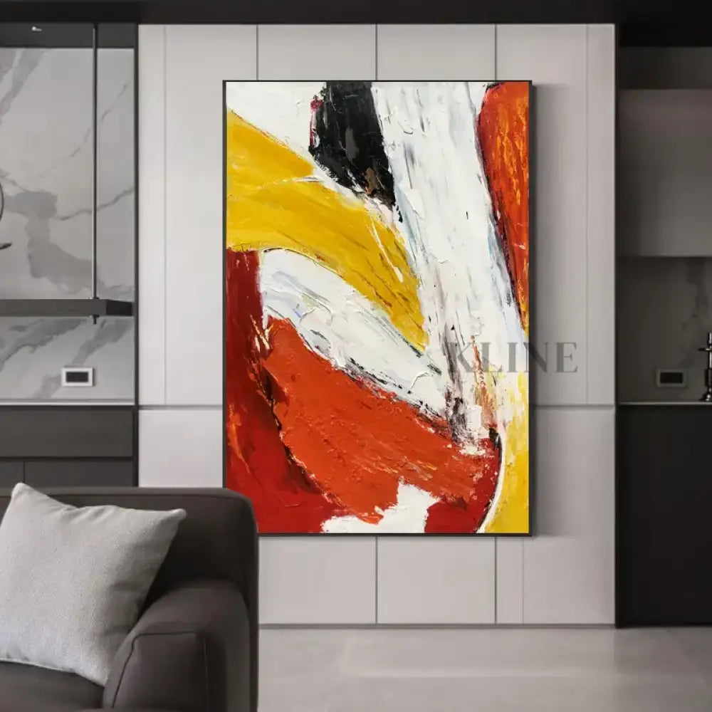 Red and Yellow Textured - Hand Painting