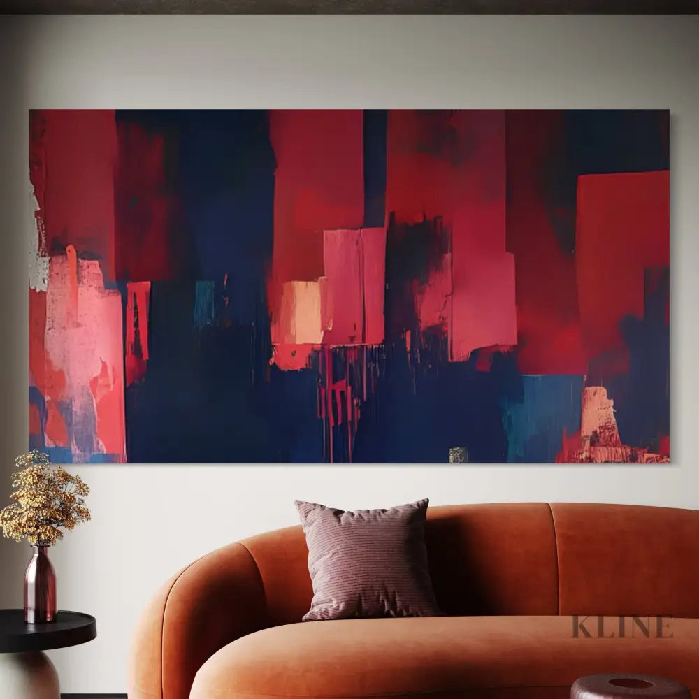 Red Tide Blue Abyss - Hand Painting