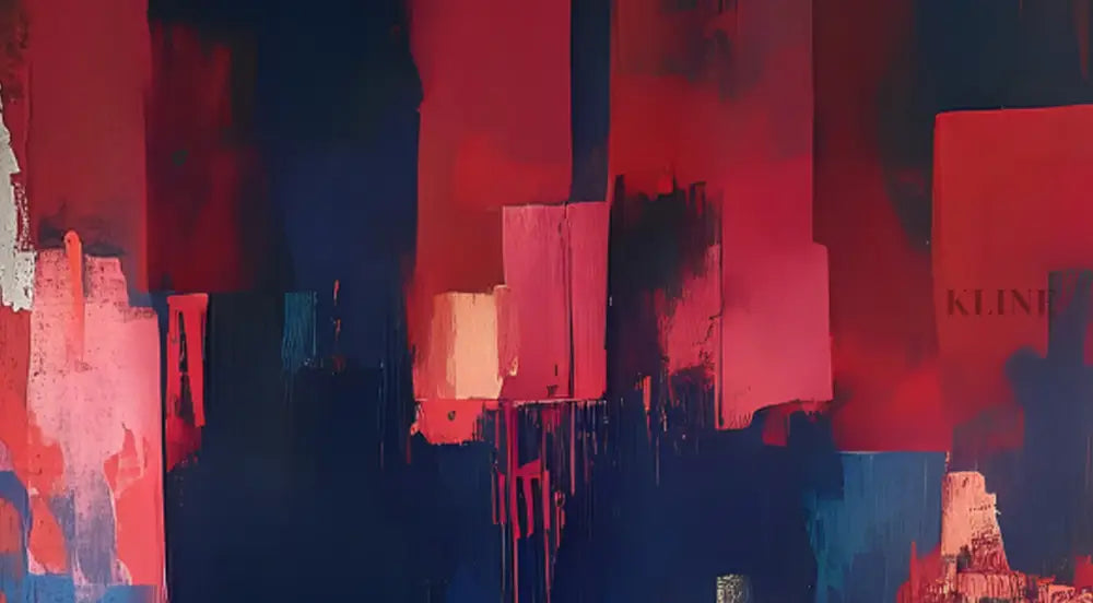 Red Tide Blue Abyss - Hand Painting