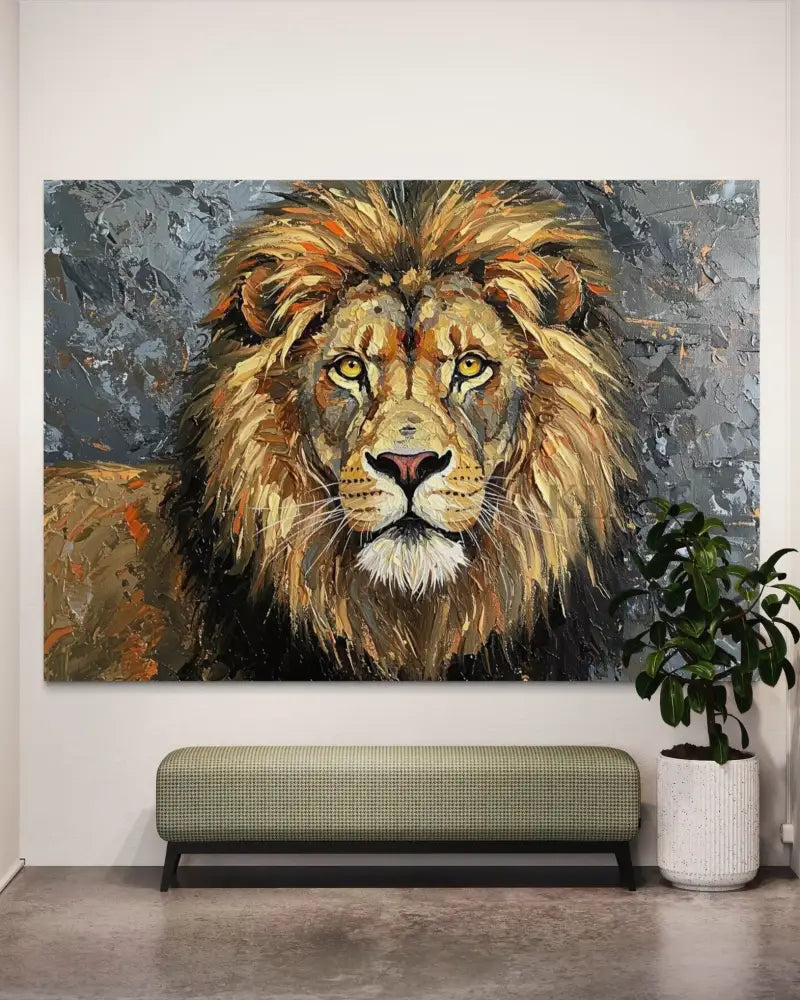 Regal Stare - Hand Painting غرفة الطعام جدار الفن