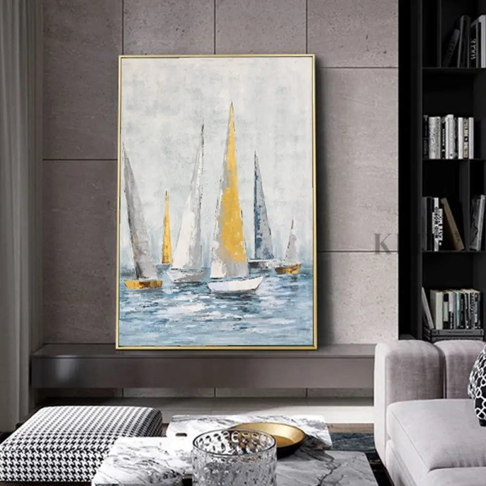 Regatta Seascape Oil Painting - Kline Collective