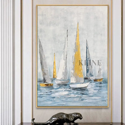 Regatta Seascape Oil Painting - Kline Collective