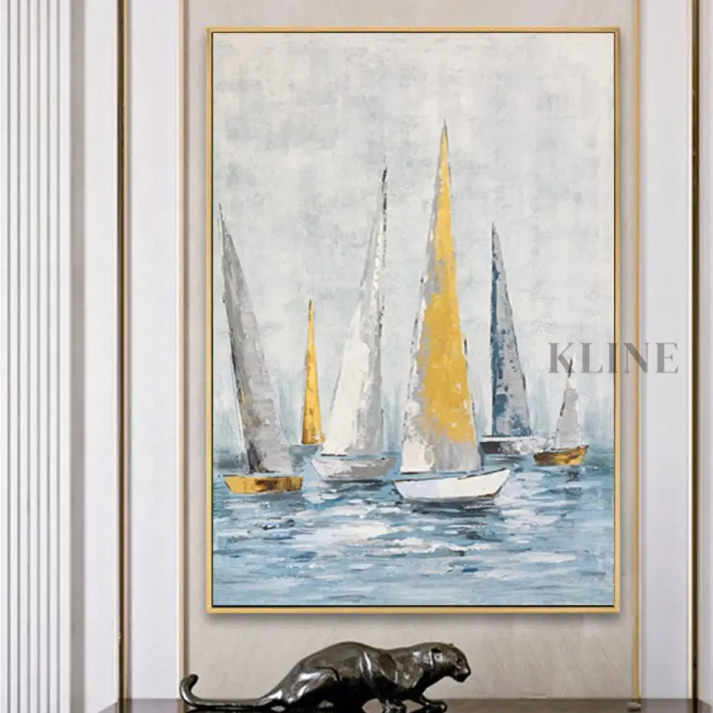 Regatta Seascape Oil Painting - Kline Collective